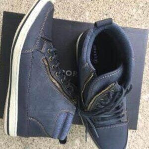 Report Zack Blue Denim NIB Navy High Boots Sneakers Size 10 Men's $144